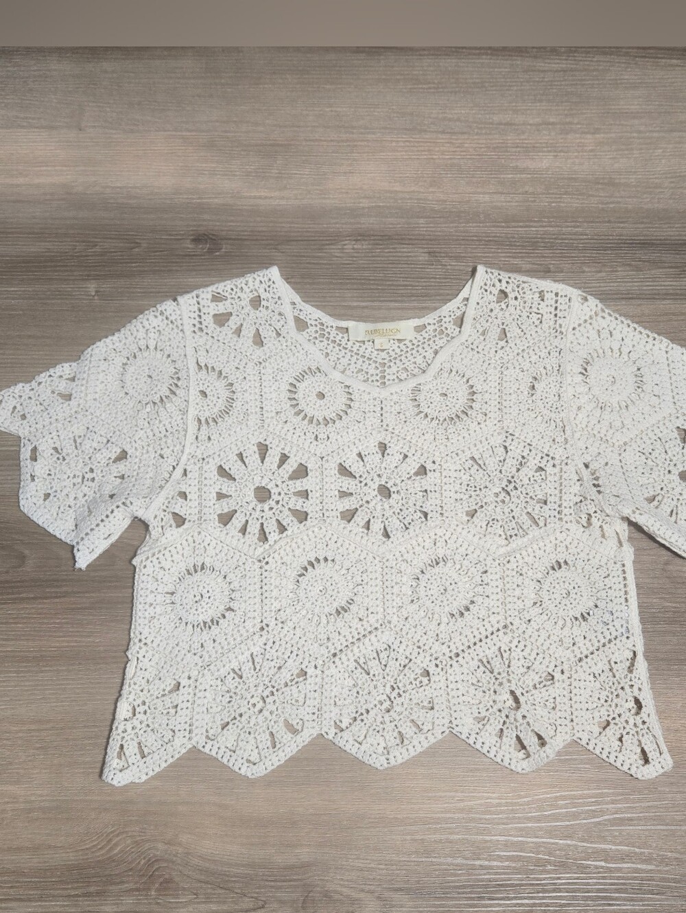 Rebellion White Crochet Crop Top